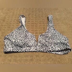 SHEIN Black and White Spotted Bikini Top